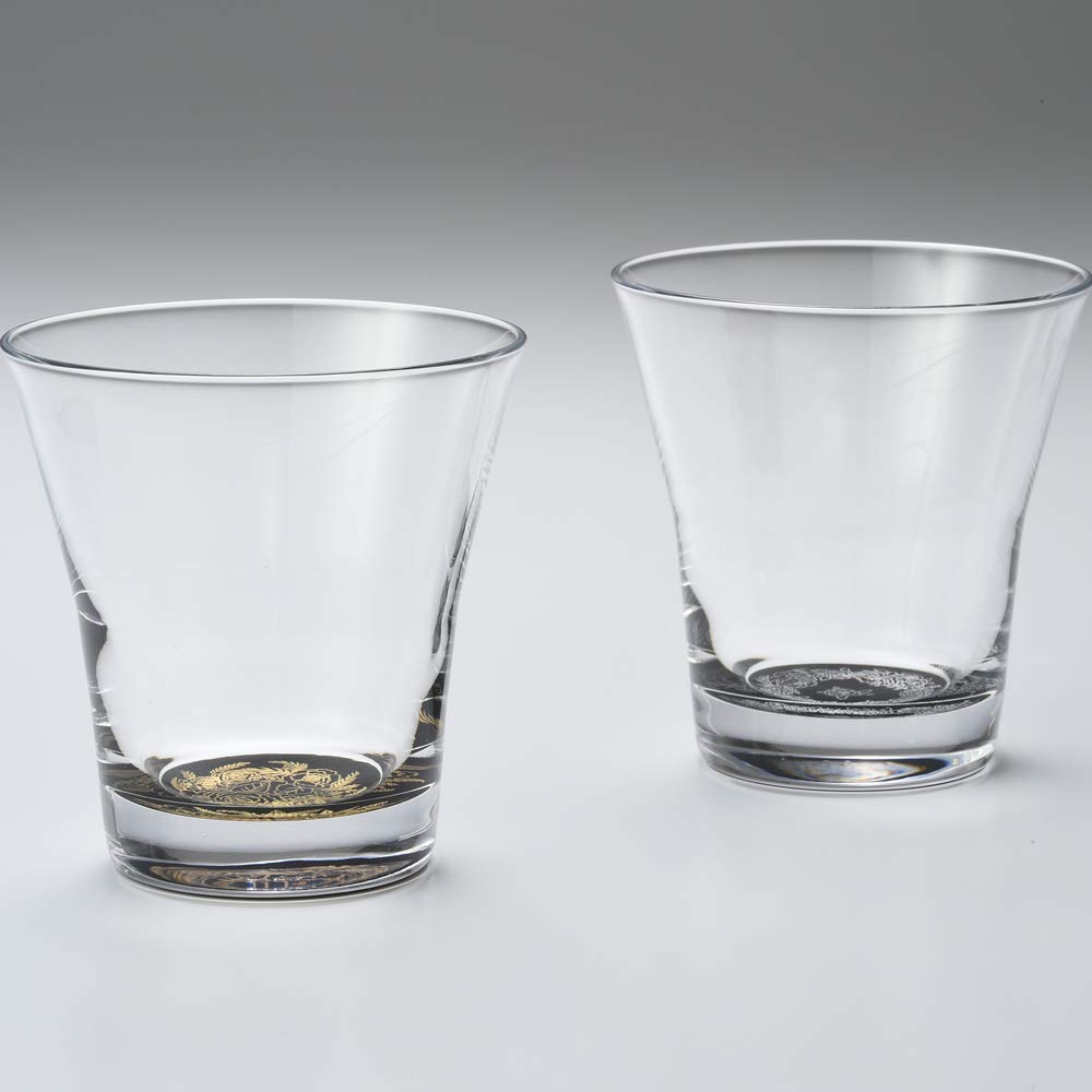 Nakanishi Koge Nurimon de Verre Free Makie Botanical Pair Made in 0770057 Glasses, Set, Japan,