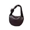 Handmade Woven Croissant Bag - Knotted Single Shoulder Underarm Tote
