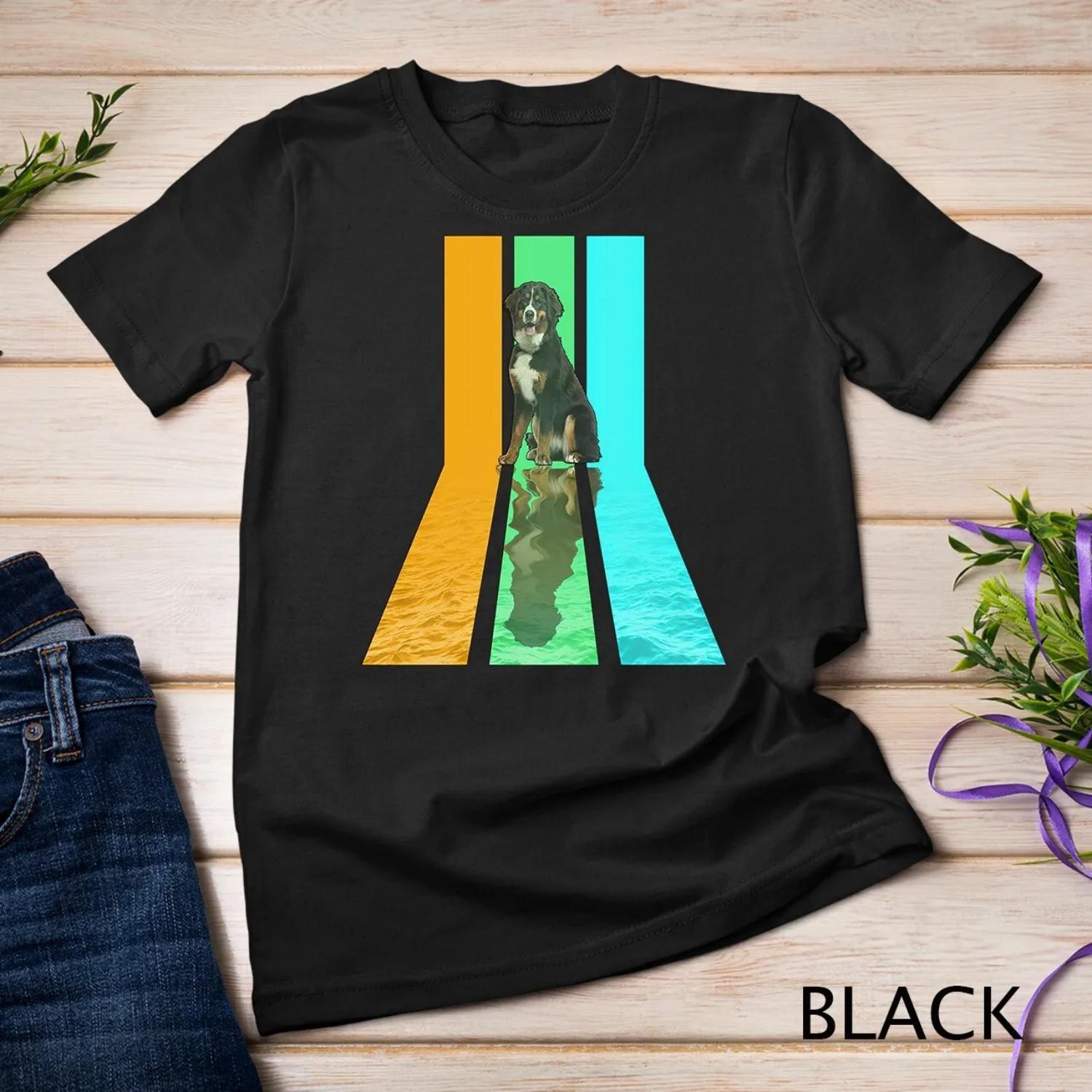 

Retro 80s Vintage Style Bernese Mountain Dog T shirt S чёрный