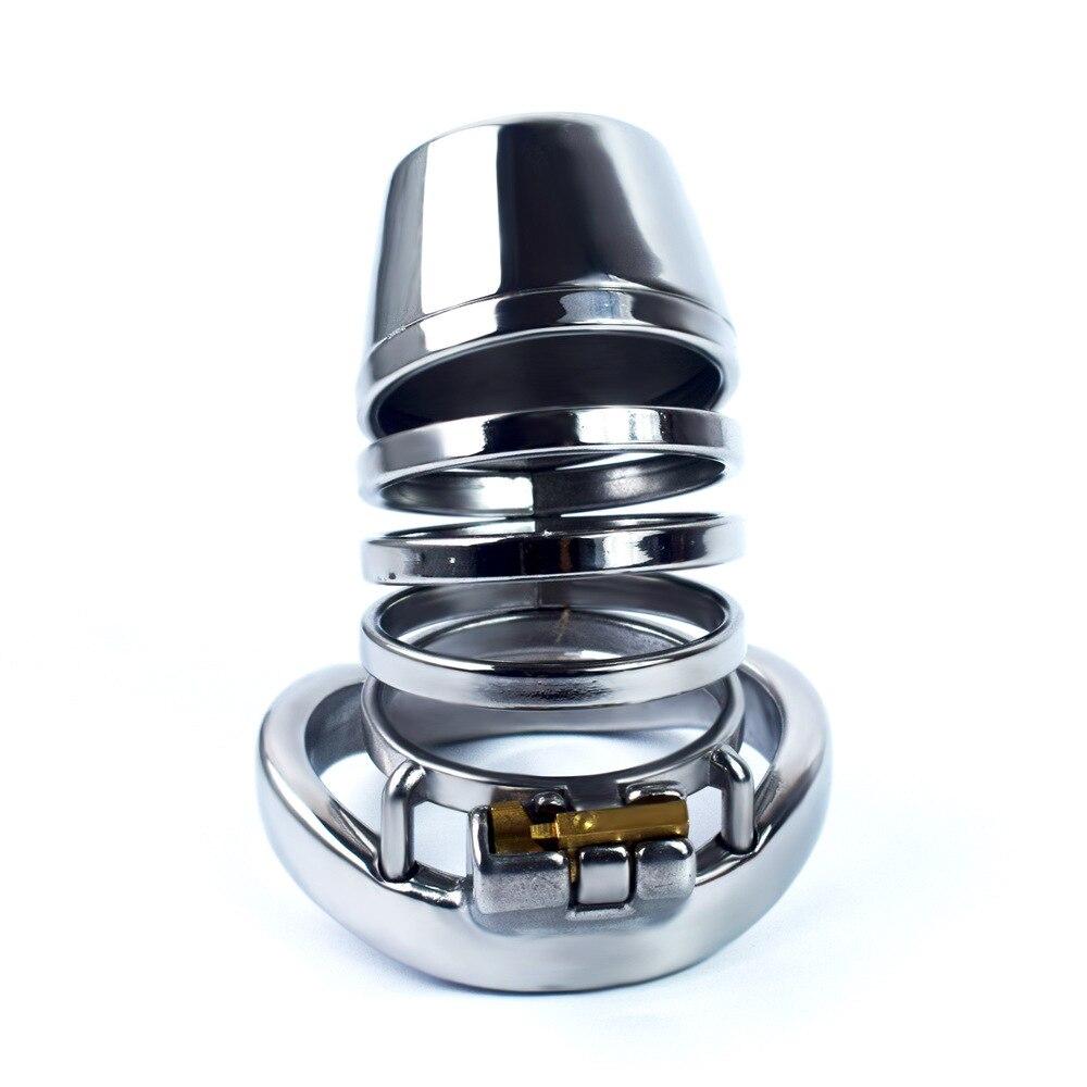 Men's CB Lock Metal Chastity Lock Penis Cage  Sex Toy Stainless Steel Cock Ring Ball Stretcher Slave BDSM