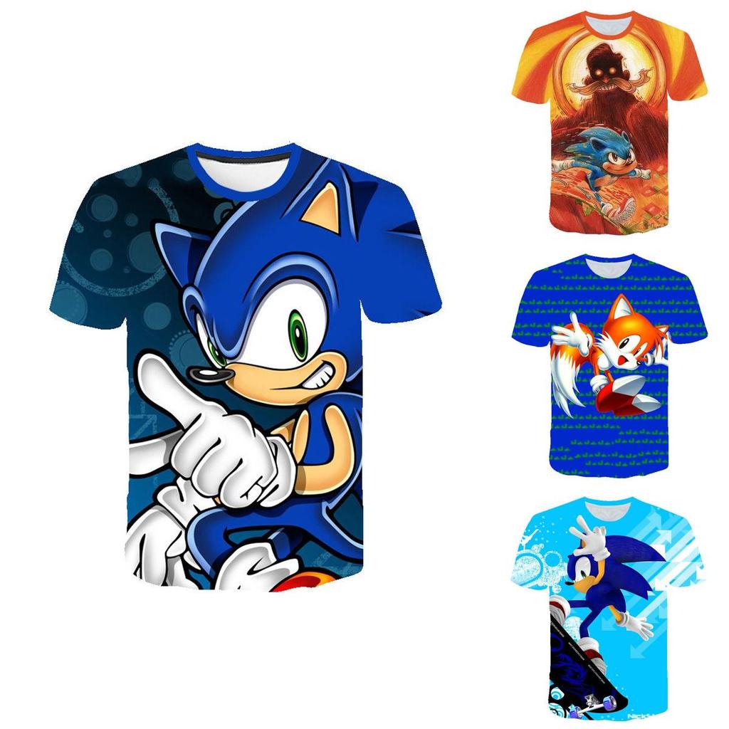 Stylish Sonic The Hedgehog Kids T-shirt With Colorful Cartoon Design For Boys And Girls