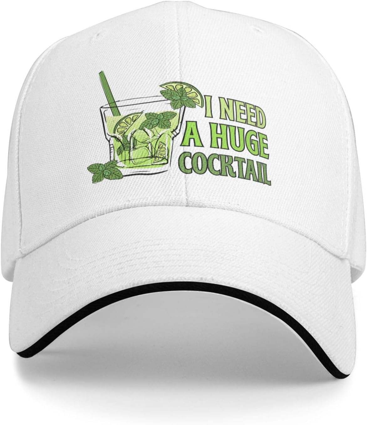 I Need A Huge Drink Baseball Cap Funny Drinking Quote Adjustable Polyester Hat One Size