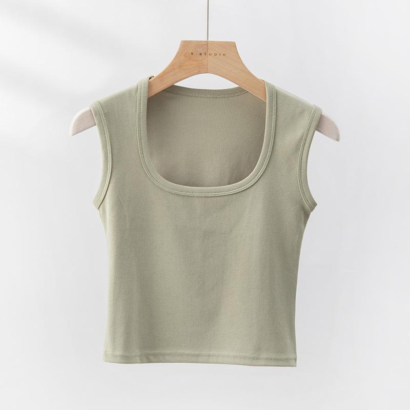 Wide Shoulder Strap White Suspender Vest for Women In Summer Pure Cotton Inner Wear for Secondary Breasts, Large-size Four-season Beautiful Back Top