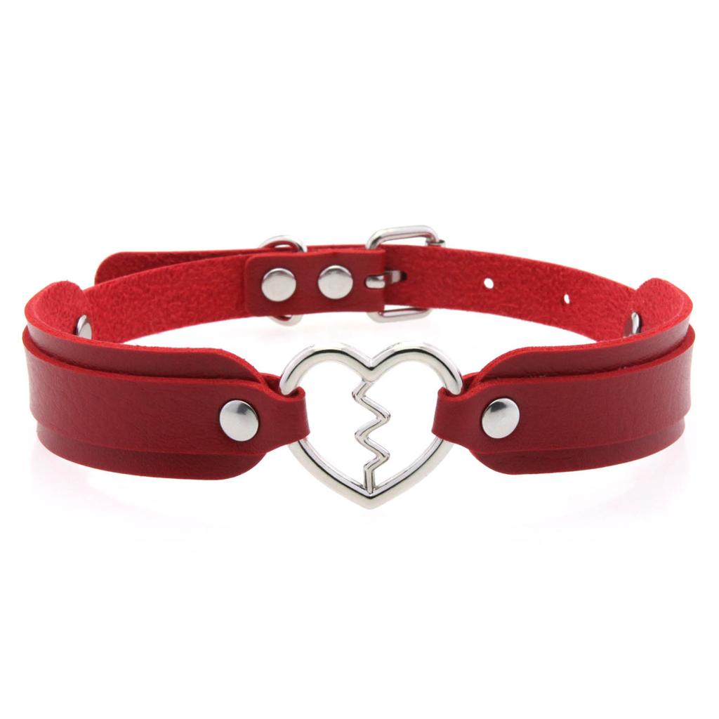 Collane con Ciondolo a Cuore Gotico Sexy alla Moda Vintage Gioielli Regalo Cuore Gotico in Pelle Collana Choker Punk da Donna Harajuku