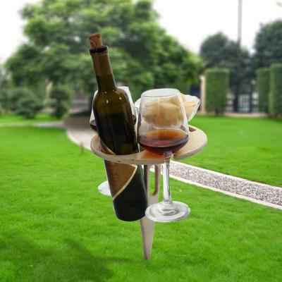 Portable Wine Table for Outdoor Events Foldable Wooden Wine Rack Table Picnic Placemat Camping Table for Garden Camping