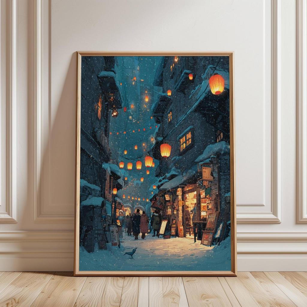 Inspired Japanese Night Street Prints Anime Wall Art Decor Canvas Poster Prints Home Bedroom Living Room Decoration Git Posters