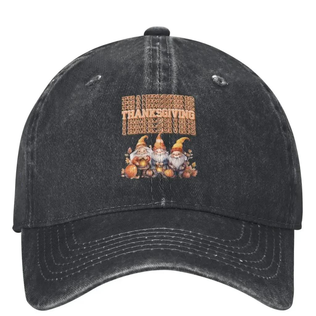 Autumnal Thanksgiving Gnomes Baseball Cap Pumpkin Funny Unisex Unisex Hip Hop Hats Sun Protection Outdoor Baseball Caps Gift Idea