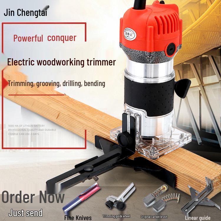 Invertovaná bakelitová frézka: Průmyslový okrajový ořezávač a drážkovací nástroj pro zpracování dřeva