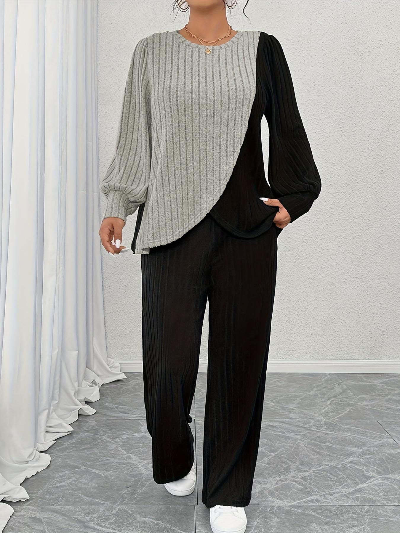 2025 Plus Size Women s Patchwork Irregular Long Sleeve T-Shirt - Extra Large, Hot Selling 3XL