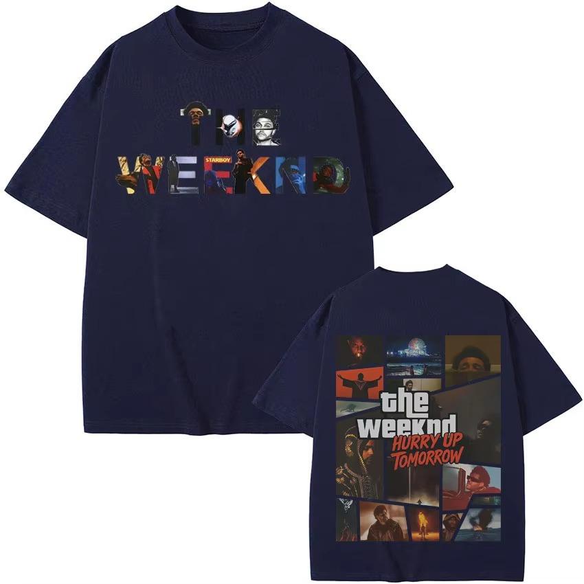 Trendy The Weeknd Hurry Up Tomorrow Double Sided Print Graphic 2026 Spring Summer Men Women Short Sleeve Top Gothic Hot Sale
