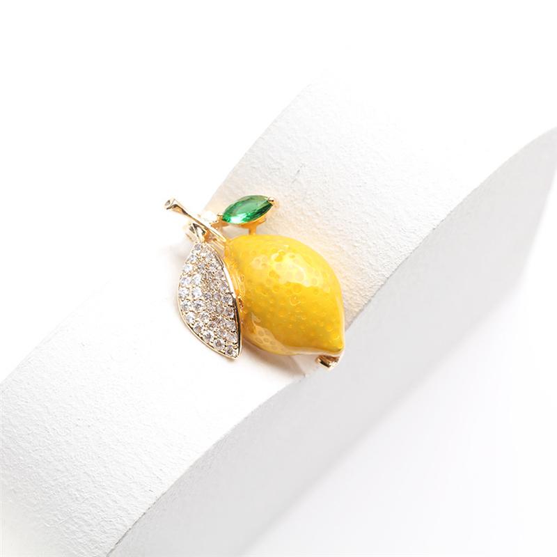 Broșe galbene de lămâie email pentru femei petrecere de nuntă portocaliu casual broșă ace Cadouri
