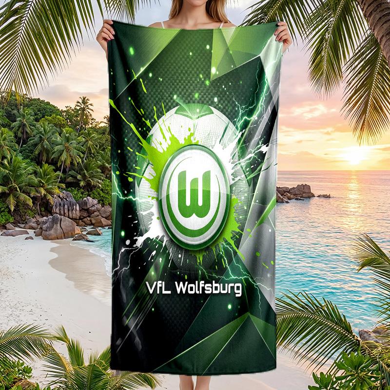 VfL Wolfsburg FC Print Quick Dry Beach Towel Microfiber Absorbent Portable Travel Swimming Towel