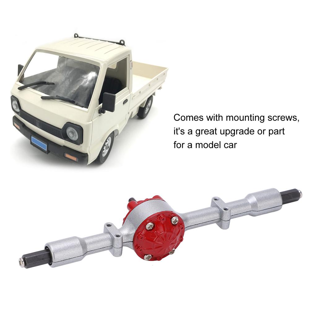 Metal Rear Bridge Axle Drive Shaft for WPL D12 RC Car Upgrade Parts Accessories(Black Red )