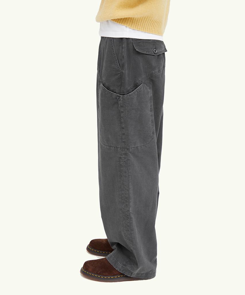INTEMPOMOOD Bump Washed Cargo Pants_Charcoal