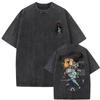 Camisetas Vintage Lavadas De Anime Hunter X Hunter Aizakku Netero Meruem, Camisetas Con Estampado De Manga Para Hombre,380
