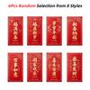 6pcs Thick Cardboard Chinese Money Packets Gold Stamping Spring Festival Hongbao  Birthday Blessing
