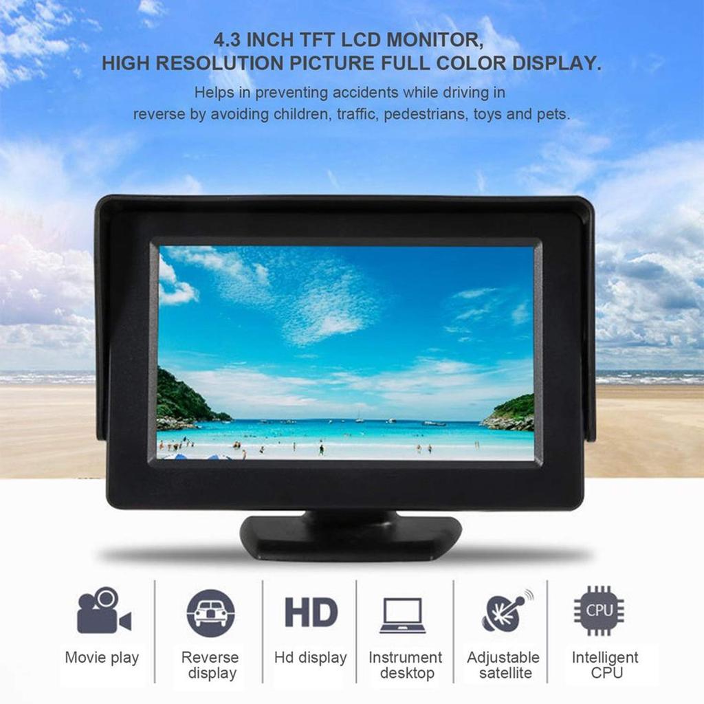 Antion inç LCD 2 video park Japonca kılavuz 4.3 monitör, ön konsol monitörü, girişler, geri bağlantılı, monitör, 12V/24V uyumlu,
