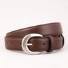 Womens Genuine Leather Belt With Horsebit Buckle Slim Waistband Jeans Classic Chic Style In Black Brown Coffee
