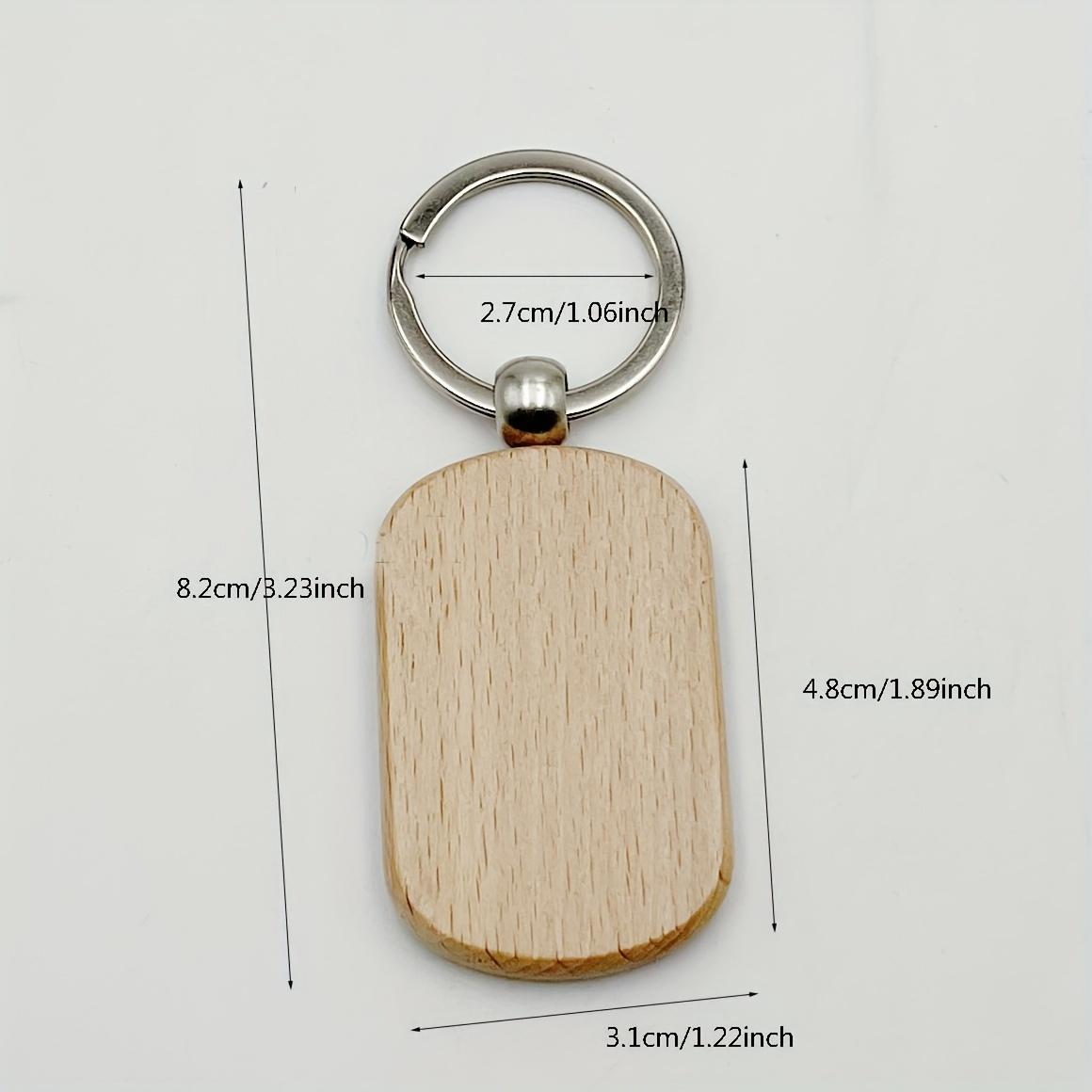 

1pcs Blank Wooden Tag Key DIY Wood Keychains Key Wood Engraving Blanks