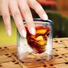 1 pz, Bicchiere da whisky con teschio horror, Bicchieri da vino a doppia parete, Bicchieri da bar senza stelo da 75 ml/2,5 once, Vetreria elegante, Per Scotch Bourbon, Whisky, Cocktail