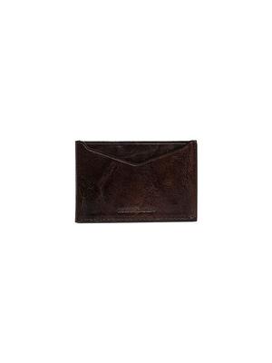 Mascolanza Italy Vegetable Leather Slim Business Card Wallet (brown)