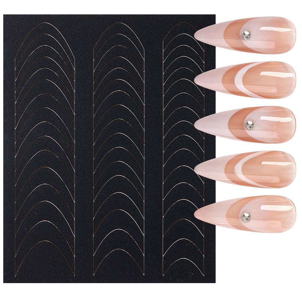French Nail Sticker Schmetterling Herz Stern Design Klebefolie Slider Decals Nail Art Sticker Maniküre Dekorationen