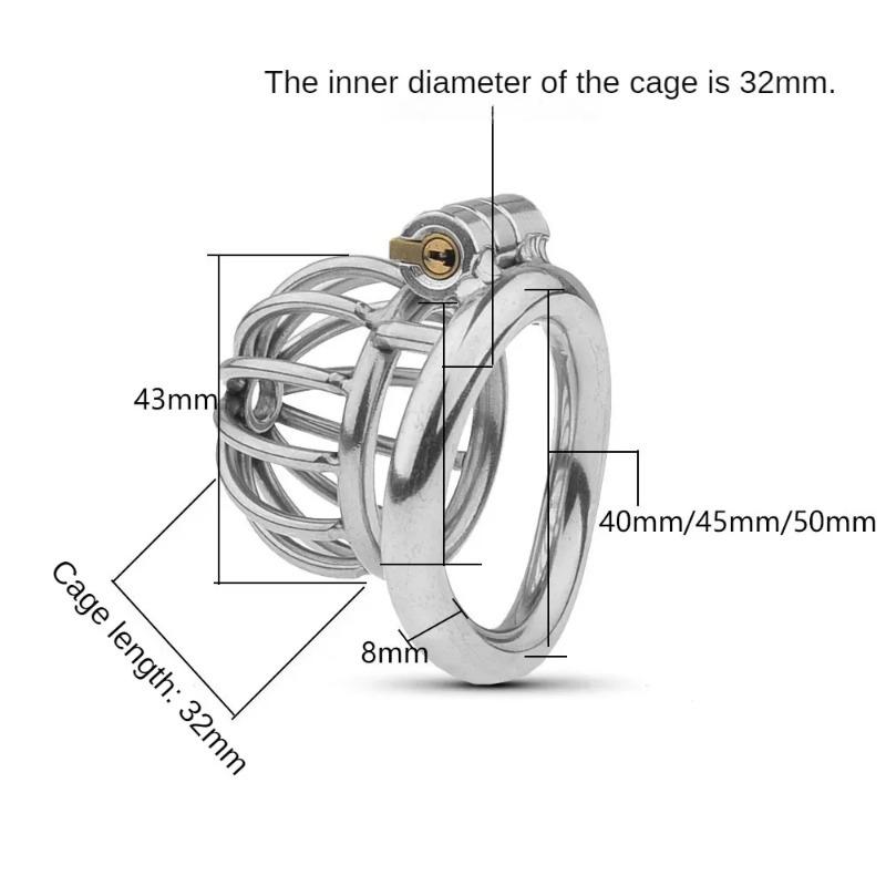 New Metal Chastity Cage Male 2 Type Cock Cage Penis Ring Masturbation SM Gay Chastity Devices Adult Sex Toys For Men