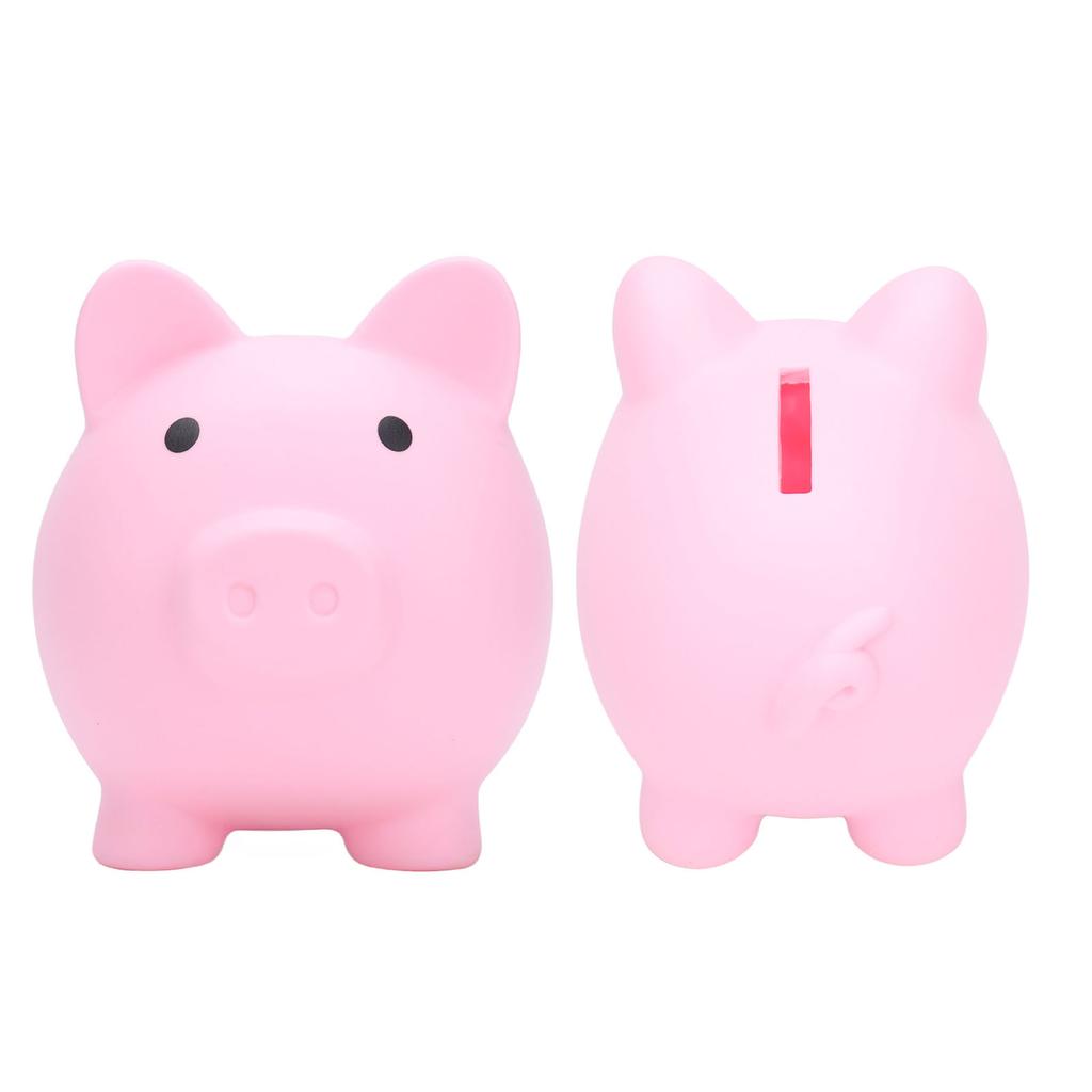 Piggy Bank Rugged Durable Vinyl Cartoon Animal Pig Coin Cash Piggy Bank Boy Girl GiftPink