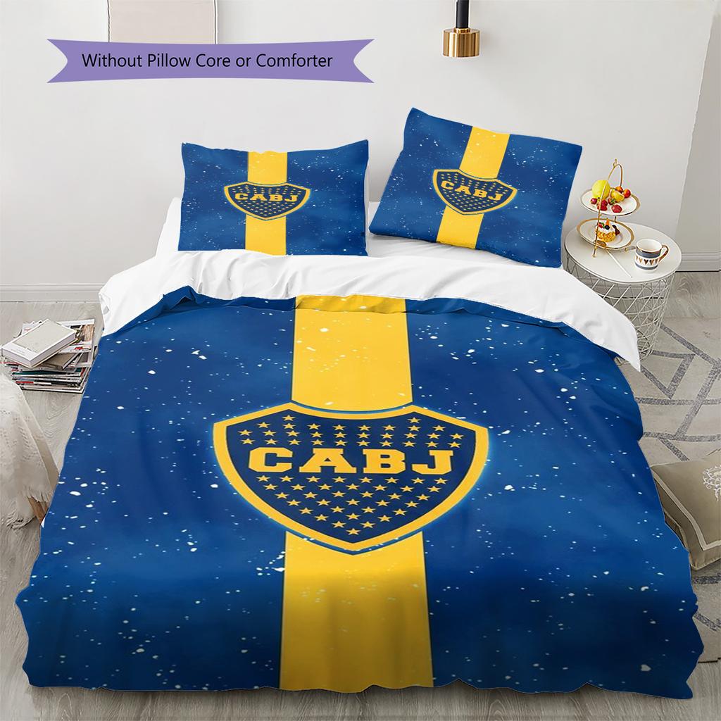 Boca Juniors Pattern Bedding Set Quilt Cover Pillowcase Home Decor Gift (1 * duvet cover + 2 * pillowcase, without core)