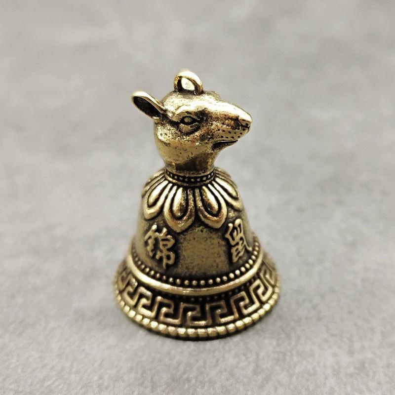 

Chinese Style Zodiac Animals Heads Bell Gift - 12 Brass Animal Charms with Copper Bells, Oriental Cultural Home Decor ornament