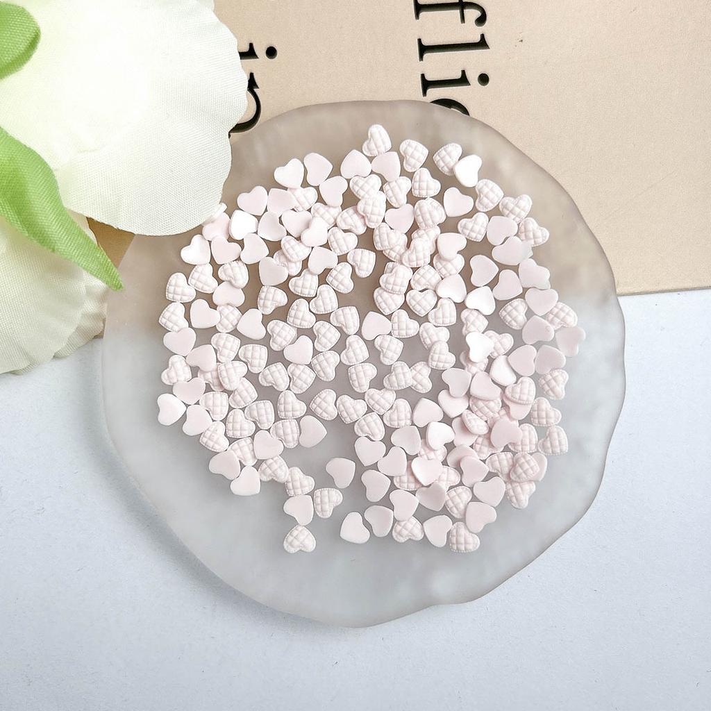 Plaid Resin Heart and Star Nail Art Decorations Flat Colorful Girl Nail Accessories DIY Accessories