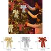 15cm Vibrant Red Silver And Gold Dazzling Glitter Christmas Bow Decorative Accessory For Home Decoration