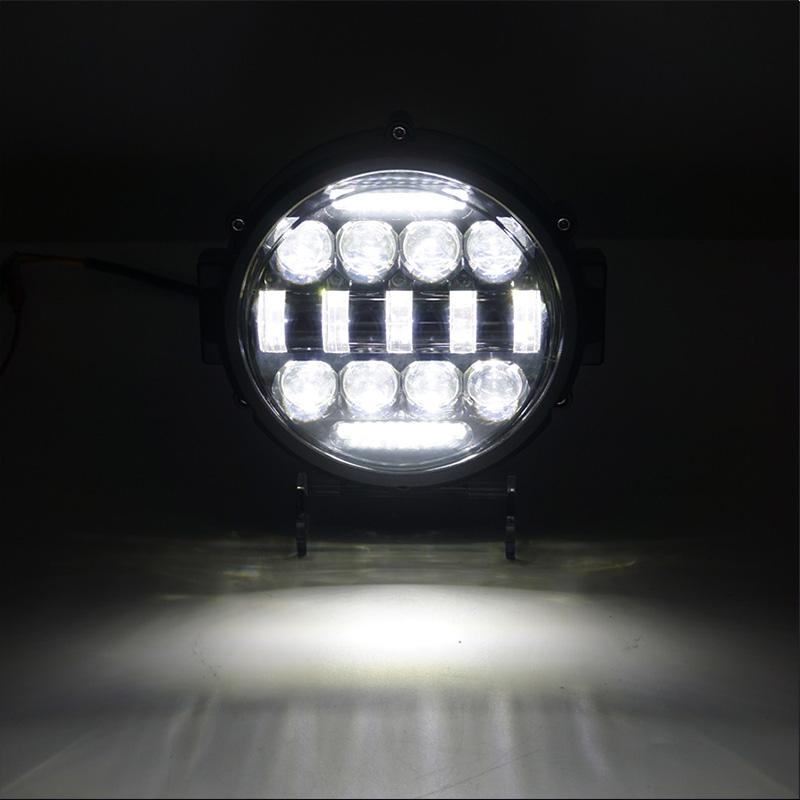 7-Zoll 60W Runde LED-Leuchten Scheinwerfer Superhelle Offroad-LED-Arbeitslichtleiste Verstellbare Montagehalterung Tagfahrlicht