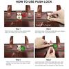 14.2-inch Business Computer Bag With Iron Dumpling Lock Retro Genuine Leather Handheld Diagonal Span Briefcase