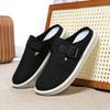 Fashion 2025 Men's Linen Covered-Toe Slides Summer Breathable Indoor Outdoor Slippers Plus Size Comfort Casual Office Commute Footwear