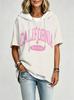 California Letter Print Loose Shoulder Sleeve Hoodie American Retro Sports Plus Size Women California Sweatshirt