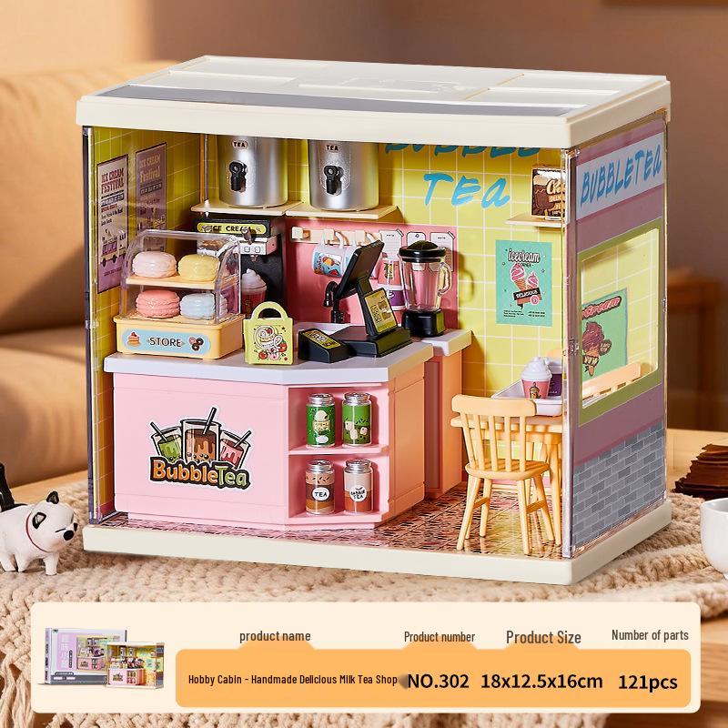 DIY Miniature Cabin Building Blocks Scene Model Educational Toy Gift