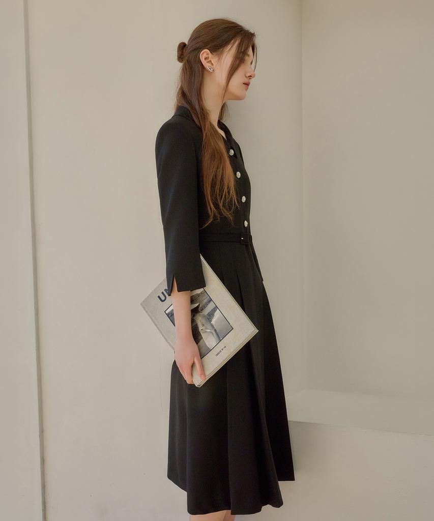 Julie And Kara 26Ss Calla138 Shebigins March Tweed Dress Black