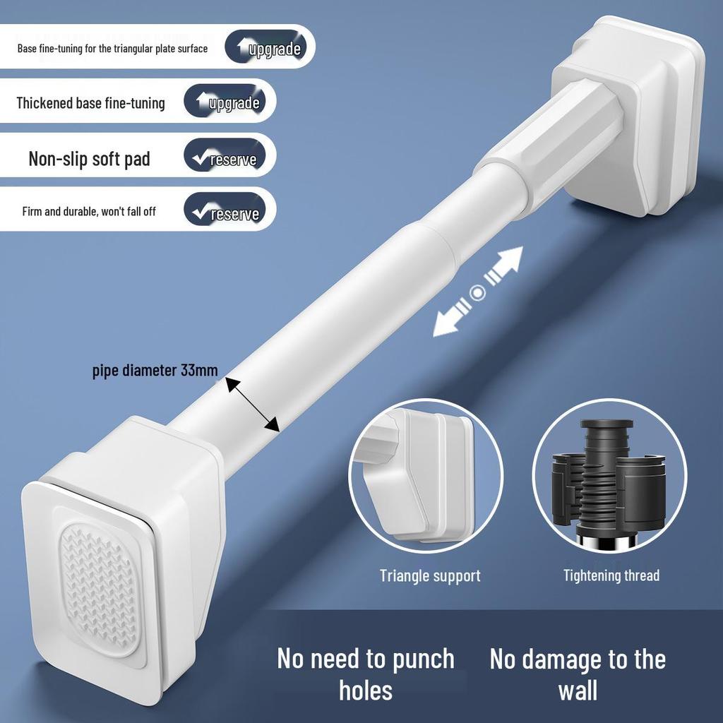 Telescopic Clothes Rod – No-Punch Installation for Balcony, Bedroom, Curtains, Dorm, or Wardrobe