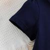5-12J Dunkelblau Mädchen Matrosen Sommerkleid Peter Pan Kragen Kurzarm Falten Schule Freizeitkleid