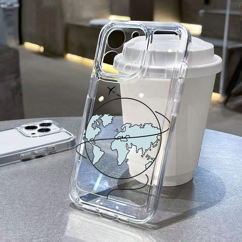 Custodia Trasparente Design Viaggio Aereo Per Custodie iPhone 16 Custodia Per iPhone 15 Pro Max Per iPhone 14 13 12 11 XS X XR 7 8 Plus Cover
