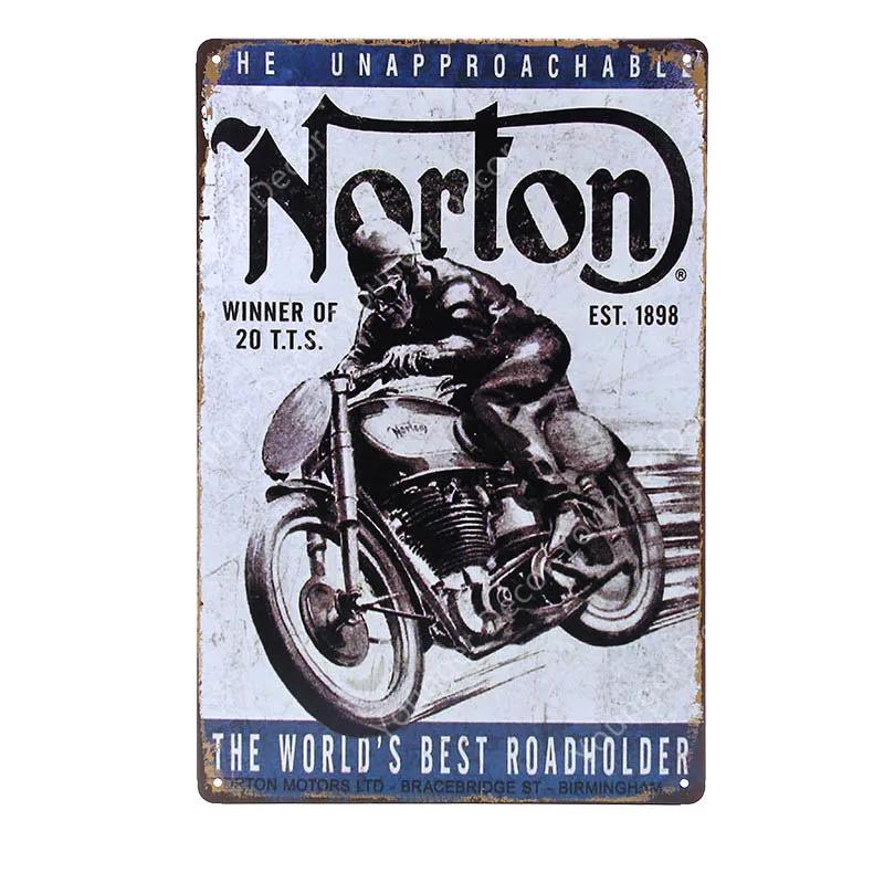 Motor Rider Tin Sign Motorcycle Club Garage Wall Stickers Metal Signs Decor Vintage Shabby Plate Painting Decorative Plaques