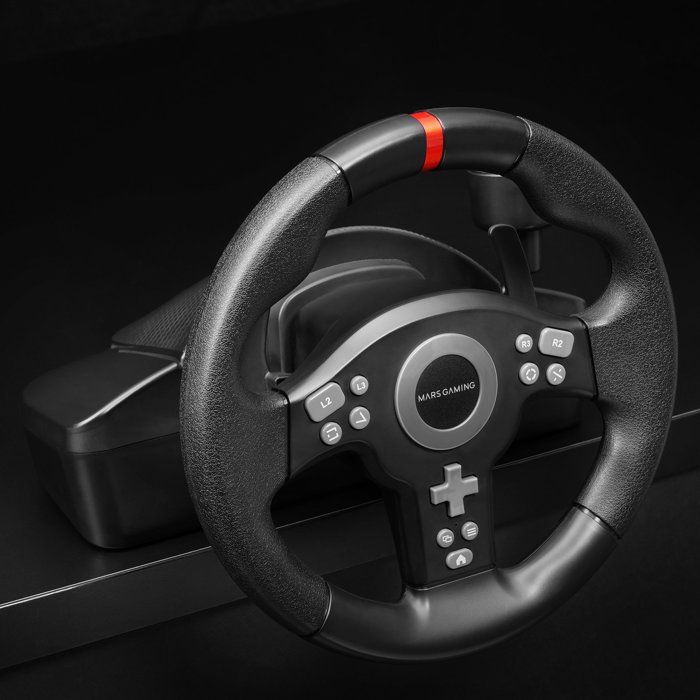 Volant SimRacing DriveSense PC Mars Gaming MWH-RSXONE Pédalier XL Avec Repose-pieds |PS3|PS4|Xbox One|SeriesX-S|Switch Noir