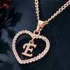 Customizable Love Pendant Necklace with Zircon 26 Letter Initial Jewelry for Men And Women