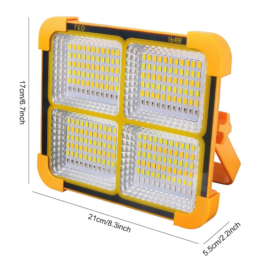 Solar Flashlight with Stand Holder 400W LED Solar Floodlight IP66 Waterproof Searchlight USB Rechargeable Emergency Repair Light