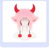 Winter Warm Hat Coral Fleece Halloween Party Hat Ear Hat Polar Fleece Bull Horn Cap For Halloween Party Womens Neck