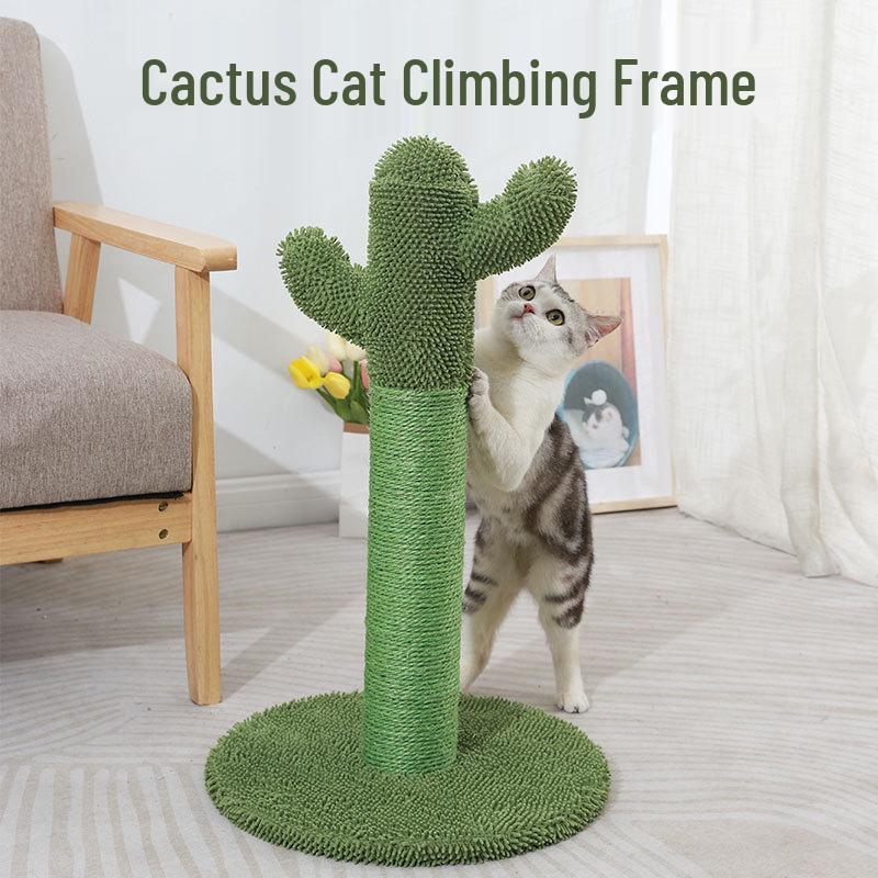 Cactus Cat Climbing Tree and Scratcher with Sisal Posts and Bed