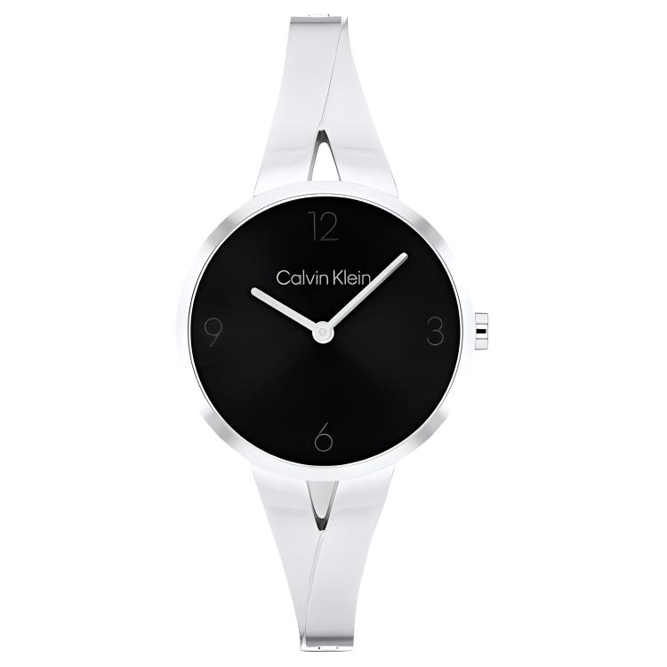 Calvin Klein Fashion Series Watch Quartz Movement Steel Strap 30Mm Black Dial Women watches 25100026 Black Dial