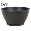 Outdoor Garden Planter Resin Flower Planters, Vintage Plant Pot with Drainage Hole & Saucer, Lightweight Pressure Resistant Basin for Indoor Outdoor,