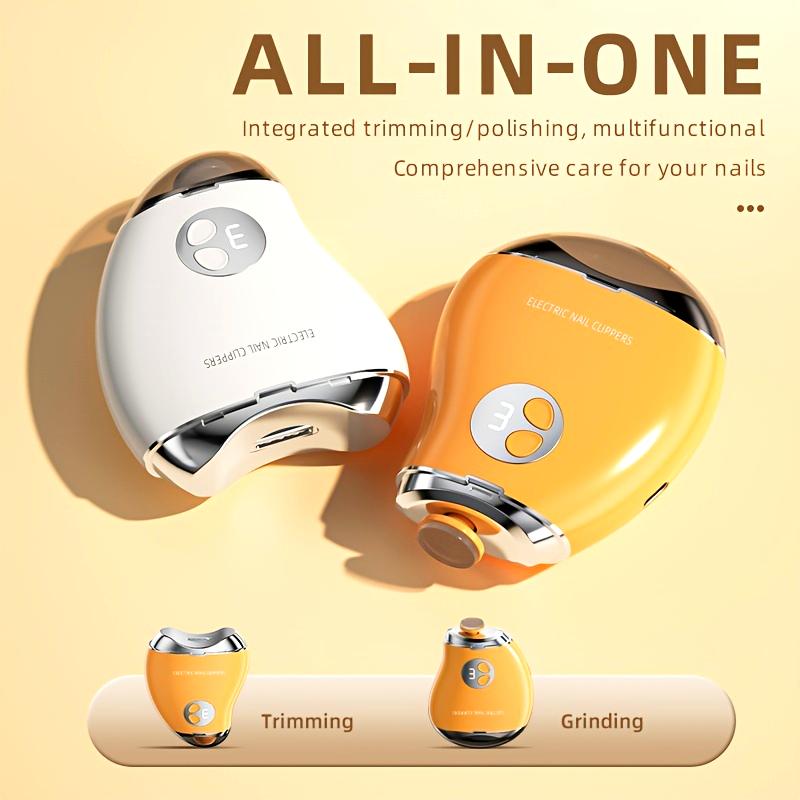 Rechargeable 2-in-1 Electric Nail Clippers & Grinder Tool - Integrated Trimming & Polishing, Multifunctional Nail Care for Adults - USB Charging